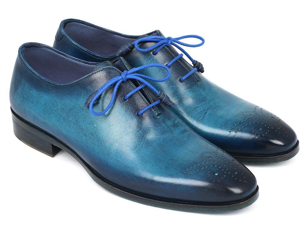 Paul Parkman ''VN82BL''Blue Navy Genuine Leather Medallion Toe Oxfords Shoes.